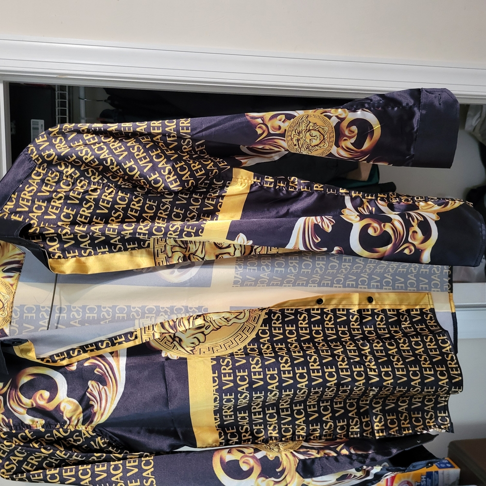 Versace Black and Gold Patterned Shirt